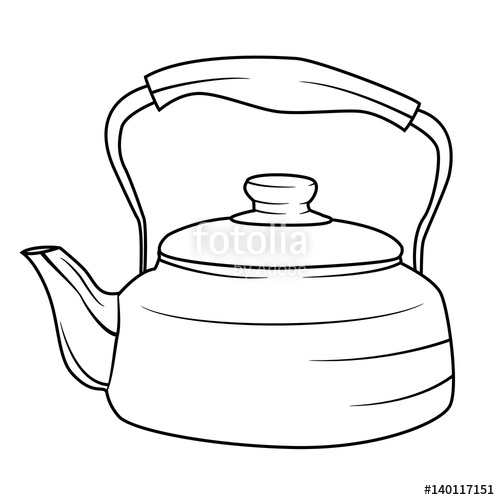 500x500 Kettle Cartoon Drawing Stock Image And Royalty Free Vector Files - Kettle Sketch