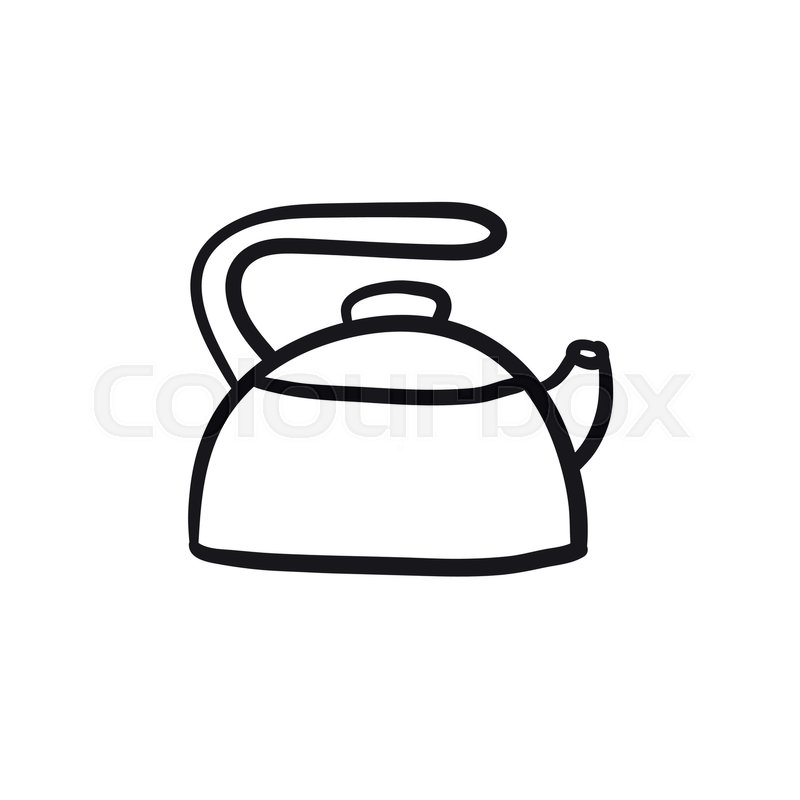 800x800 Kettle Vector Sketch Icon Isolated On Background. Hand Drawn - Kettle Sketch