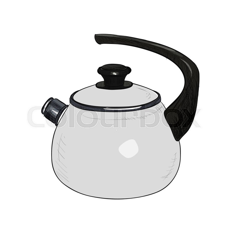 800x800 Vector Color Sketch Illustration Of Kettle. Hand Drawn - Kettle Sketch