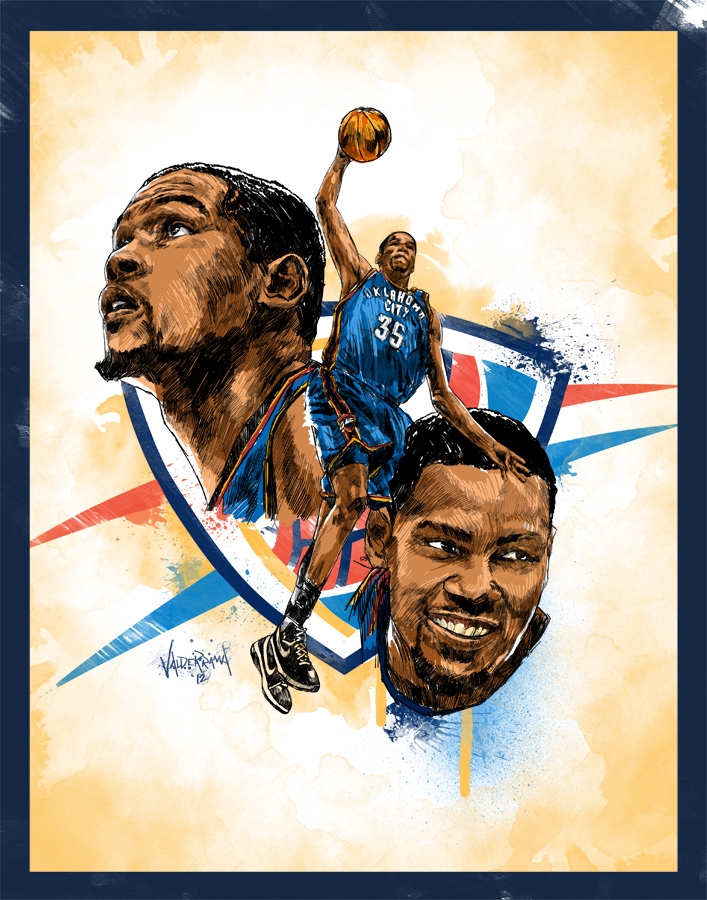 707x900 Kevin Durant Sketch Art Heat631 - Kevin Durant Sketch
