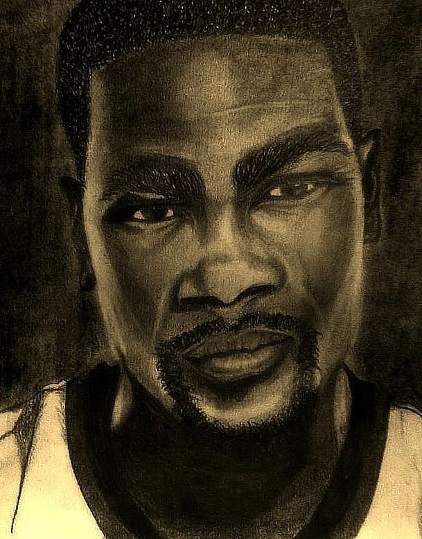 609x777 Kevin Durant Sketch. Oklahoma City Thunder Junebug Artwork - Kevin Durant Sketch
