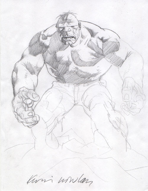 500x644 Kevin Nowlan Another Hulk Sketch - Kevin Sketch