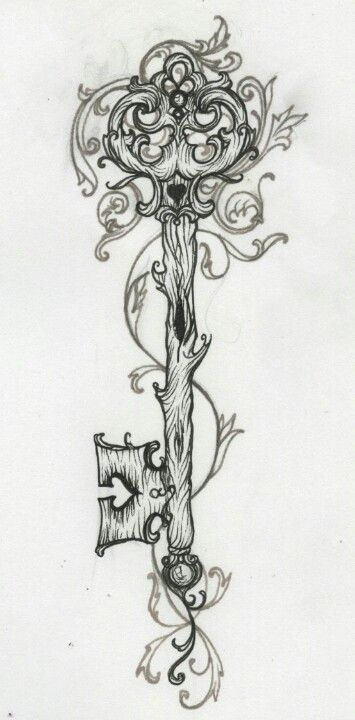 355x720 Elaborate Key Sketch Inkz In 2018 Tattoos, Key - Key Sketch