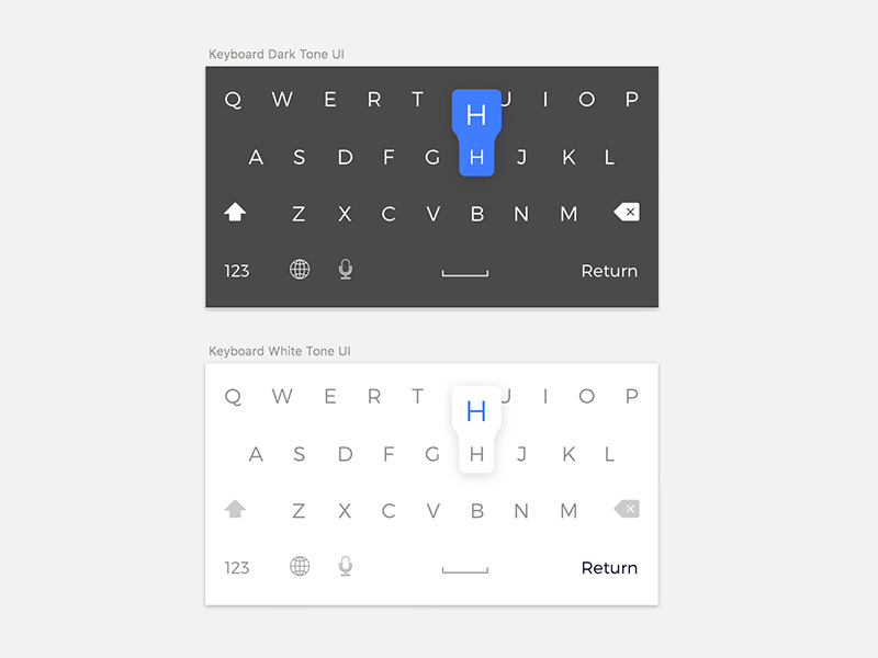 800x600 Ios Dark And Light Keyboard Sketch Freebie - Keyboard Sketch