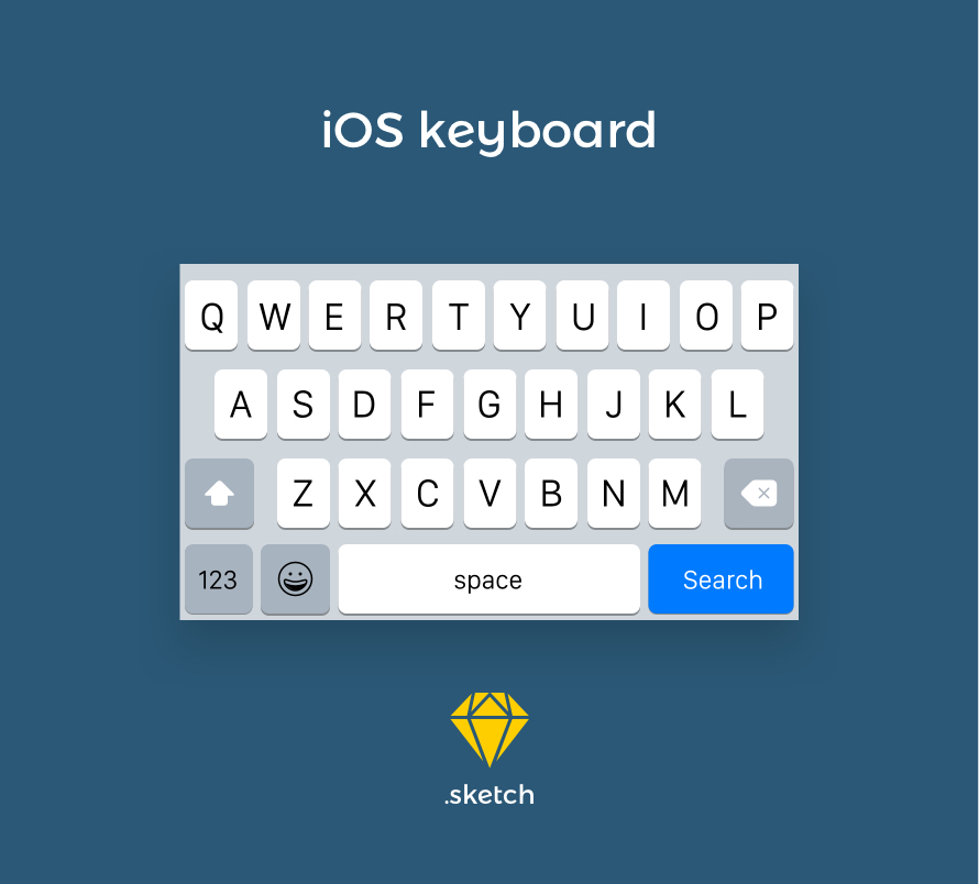 890x804 Ios Keyboard Ui Kit Vector For Sketch - Keyboard Sketch