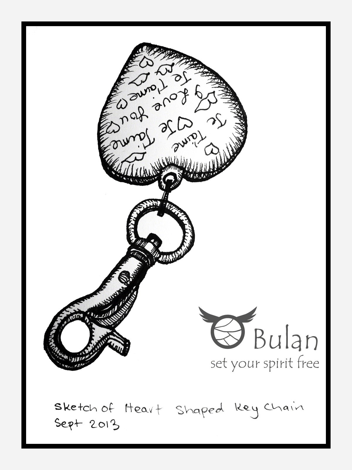 1200x1600 Sketch Of The Day No 137 Heart Shaped Key Chain - Keychain Sketch
