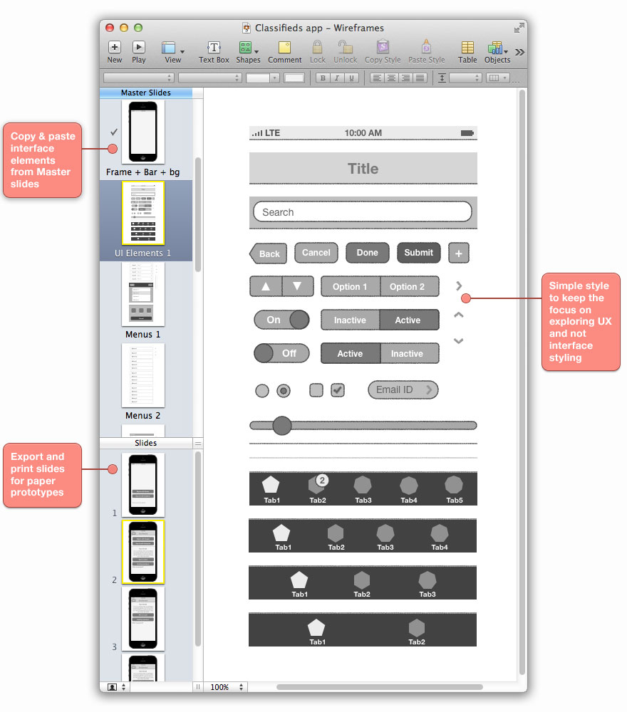 880x1000 Sketchkit Wireframes - Keynote Sketch