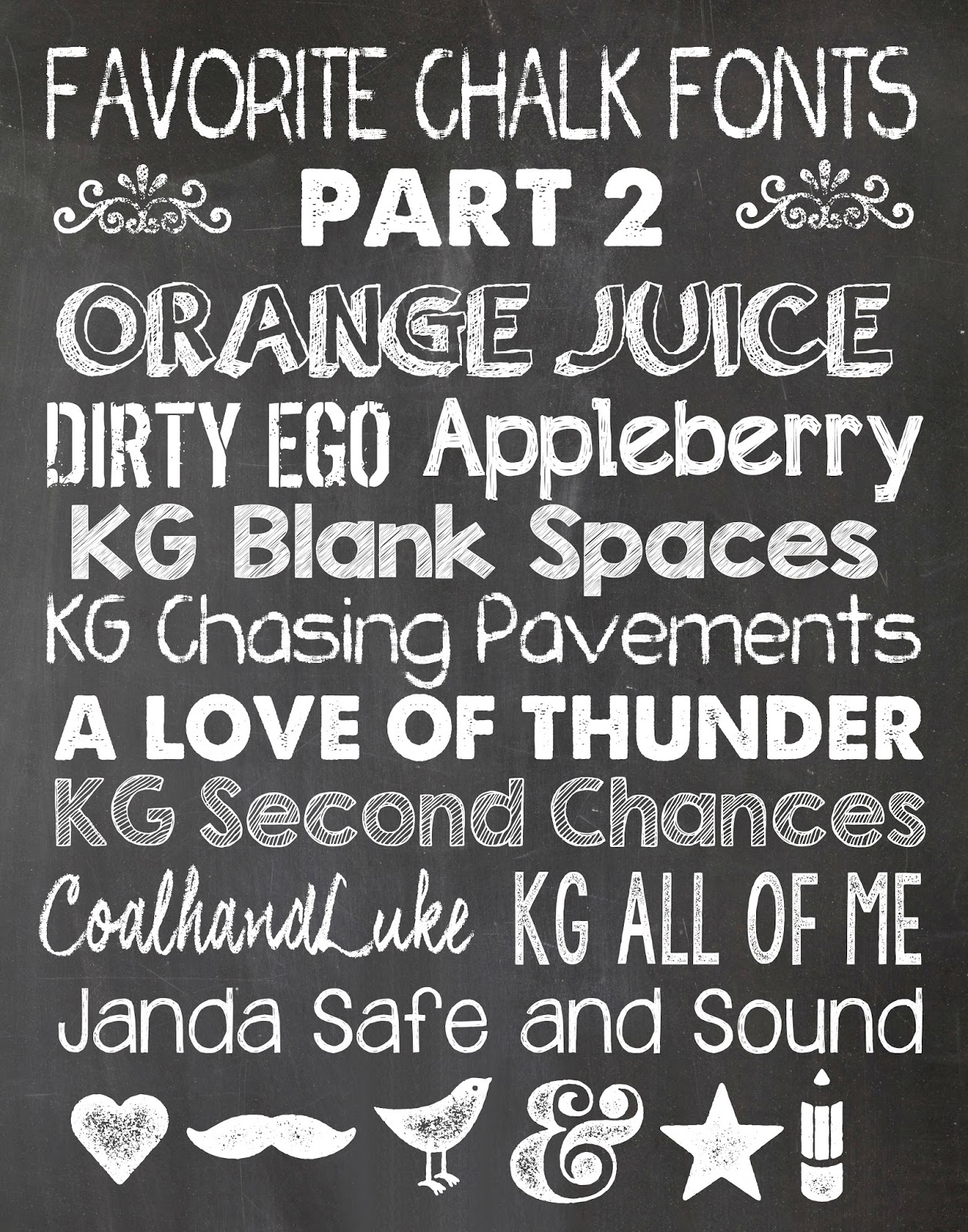 1257x1600 Recipes From Stephanie Favorite Chalk Fonts Part 2 - Kg Second Chances Sketch