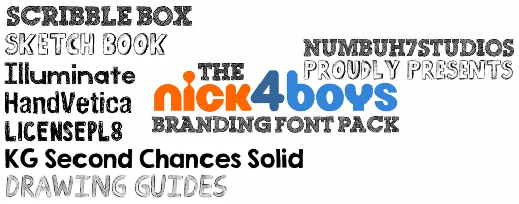 1024x404 The Nick4boys Branding Font Pack By Numbuh7studios - Kg Second Chances Sketch