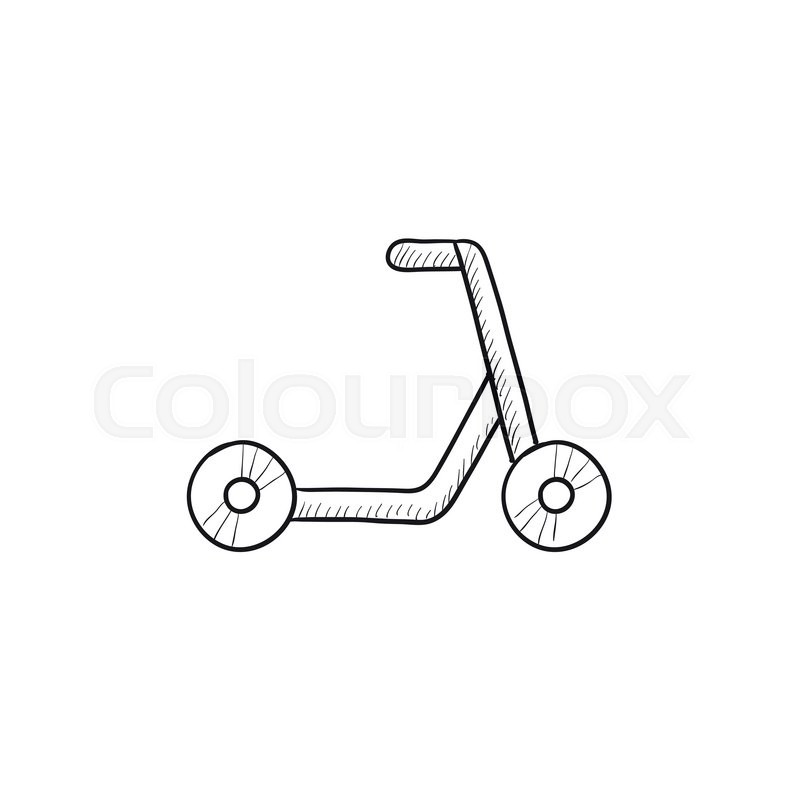 800x800 Kick Scooter Vector Sketch Icon Isolated On Background. Hand Drawn - Kick Sketch