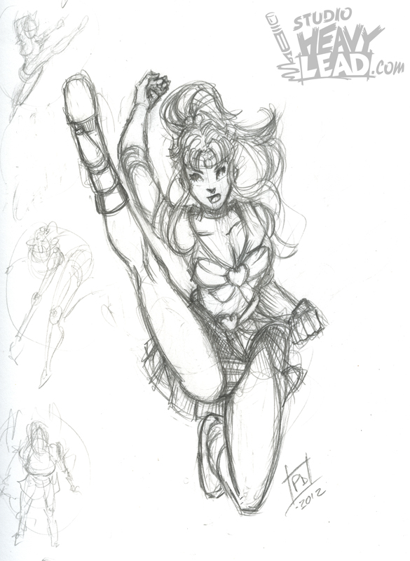 585x800 Sailor Jupiter She Kicks High! Studio Heavylead - Kick Sketch