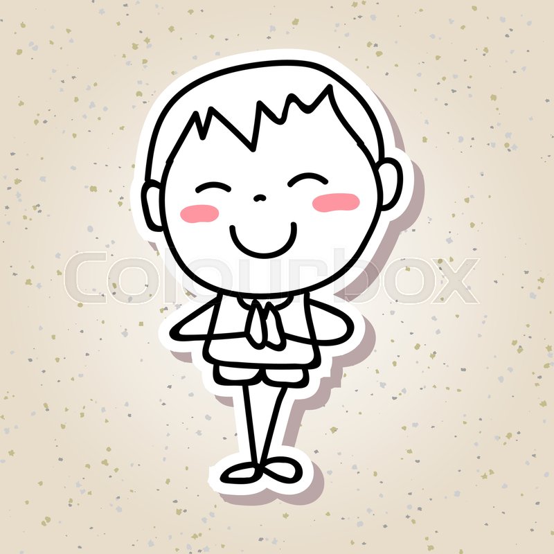 800x800 Hand Drawing Cartoon Concept Happiness, Happy Kid Cute Little Boy - Kid Sketch
