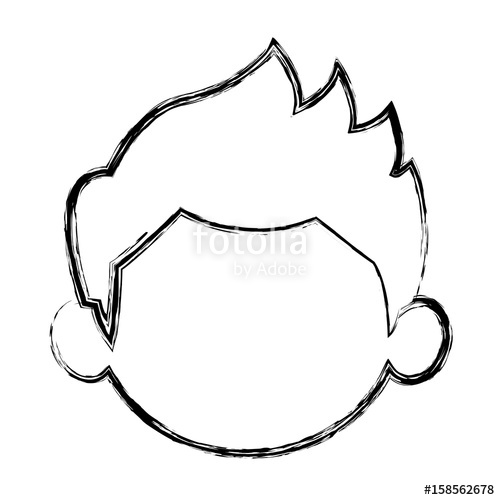 500x500 Sketch Little Boy Face Kid Male Vector Illustration Stock Image - Kid Sketch