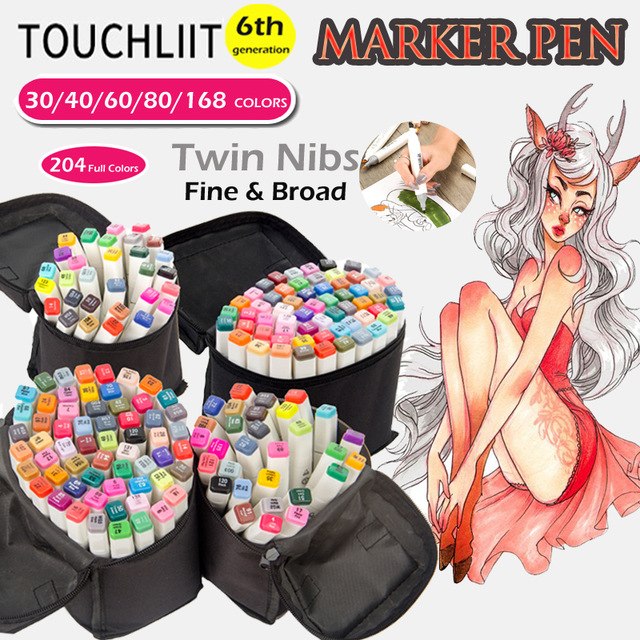 640x640 Touchliit 168 Art Sketch Markers Caneta Manga Twin Ad Marker 204 - Kids Art Sketch
