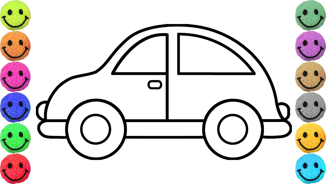 1280x720 Simple Example Car Coloring Pages - Kids Car Sketch
