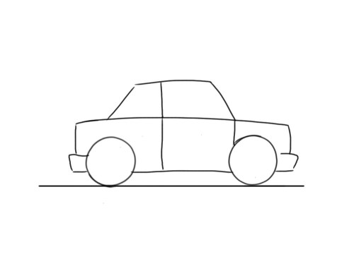 500x367 Very Easy Car To Draw For Little Kids Junior Car Designer - Kids Car Sketch