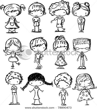 416x470 Cartoon Drawings Of Children Illustration People And More - Kids Cartoon Sketch