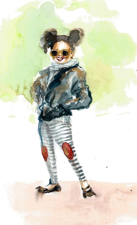 570x936 Drawn Fashion Kid - Kids Fashion Sketch