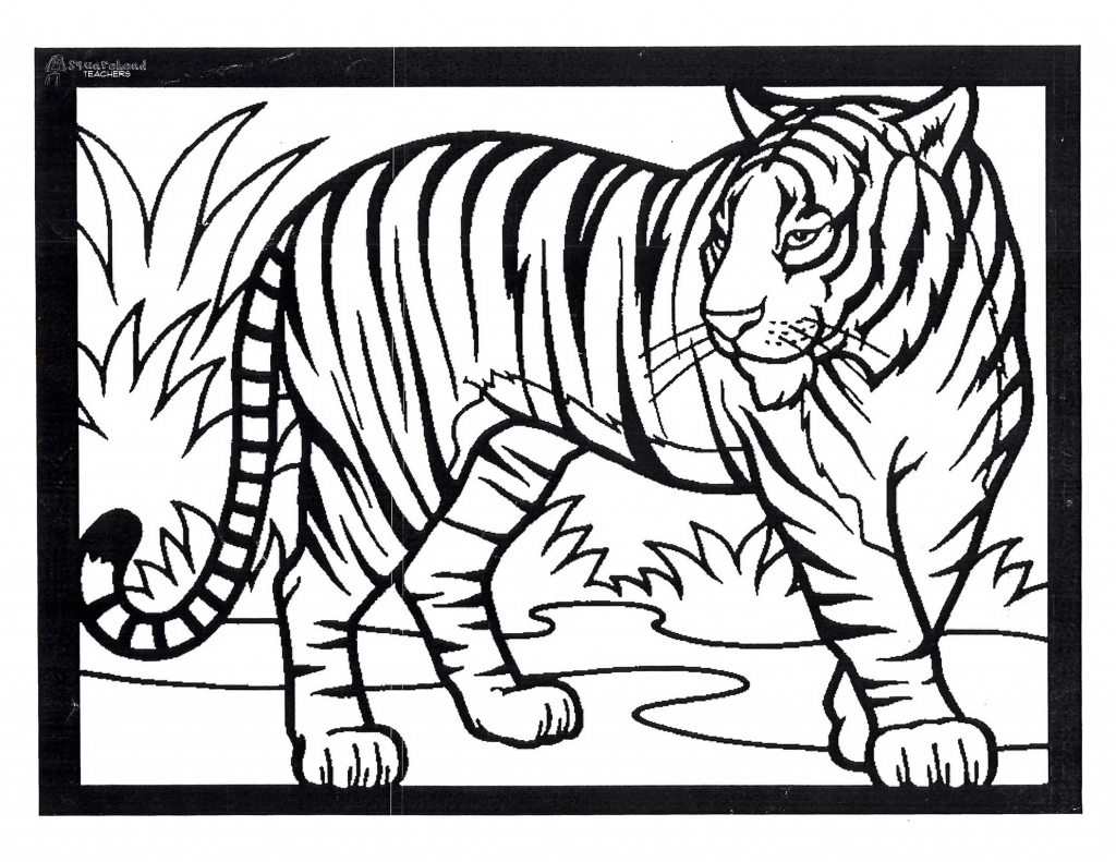 1024x791 Tiger Sketch For Kids Tiger Drawing For Children Tiger Painting - Kids Painting Sketch