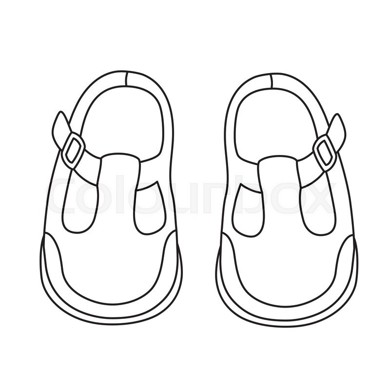 800x800 Hand Drawn Pair Of Kids Shoes. It Can Be Used For Decorating Of - Kids Shoes Sketch