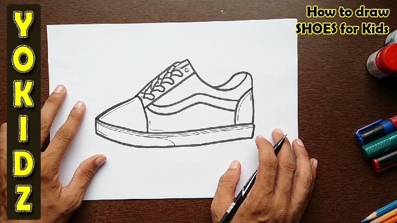 1280x720 How To Draw Shoes For Kids - Kids Shoes Sketch
