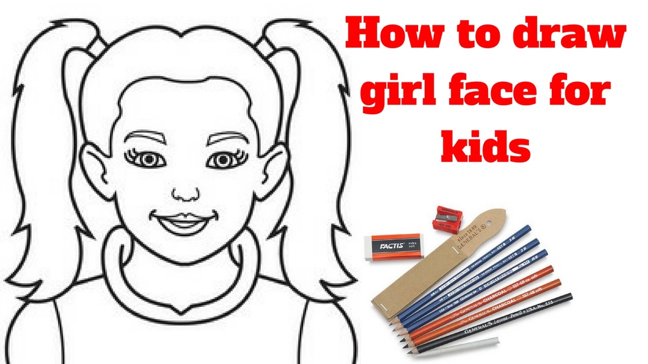 1280x720 How To Draw Girl Face For Kids Draw Sketch - Kids Sketch Images