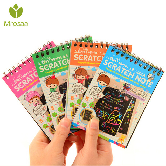 640x640 Mrosaa Wonderful Color Scratch Note Black Cardboard Diy Draw - Kids Toys Sketch