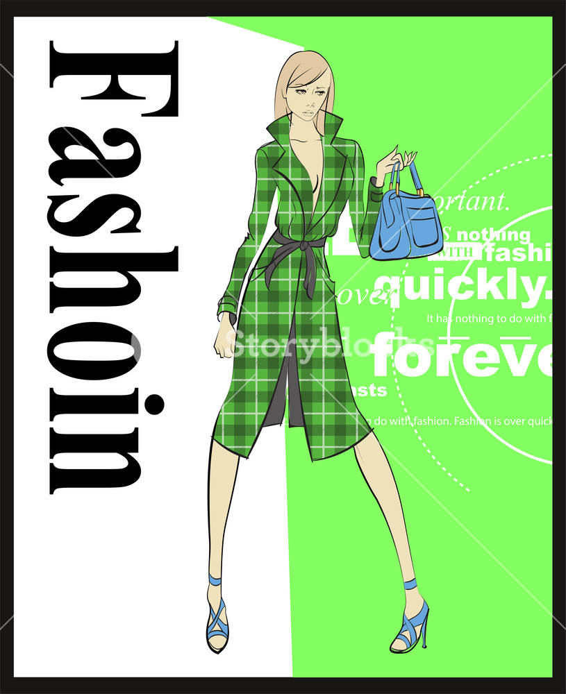 815x1000 Fashion Illustration. Stylish Fashion Models. Fashion Girl Sketch - Kilt Sketch