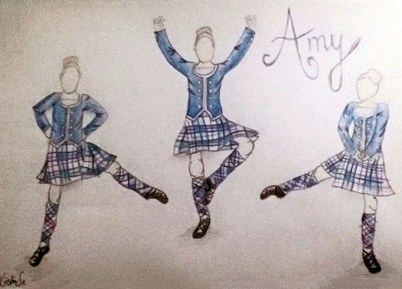 572x411 Highland Dancing Positions - Kilt Sketch