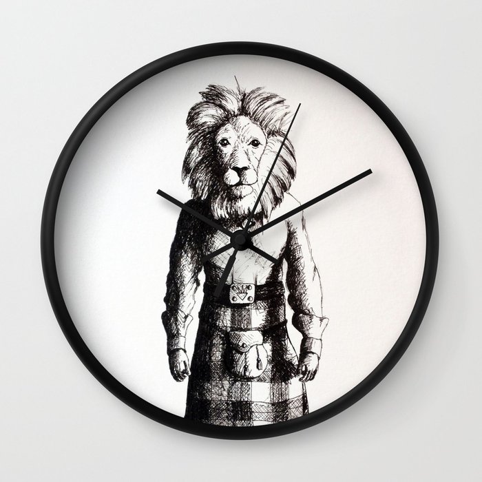 700x700 Lion In Kilt (Sketch) Wall Clock By Lordcolinoneal Society6 - Kilt Sketch