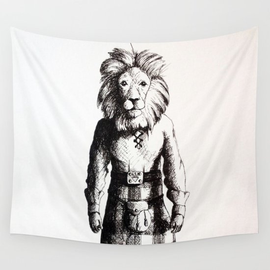 550x550 Lion In Kilt (Sketch) Wall Tapestry By Lordcolinoneal Society6 - Kilt Sketch