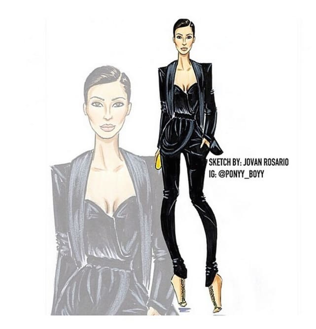 641x668 Kim Kardashian Caricatures Works Of Busty Art - Kim Kardashian Sketch