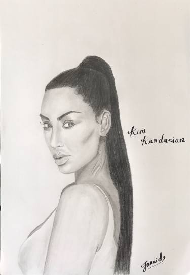 375x541 Kim Kardashian Drawing By Junaid Murtuza Saatchi Art - Kim Kardashian Sketch