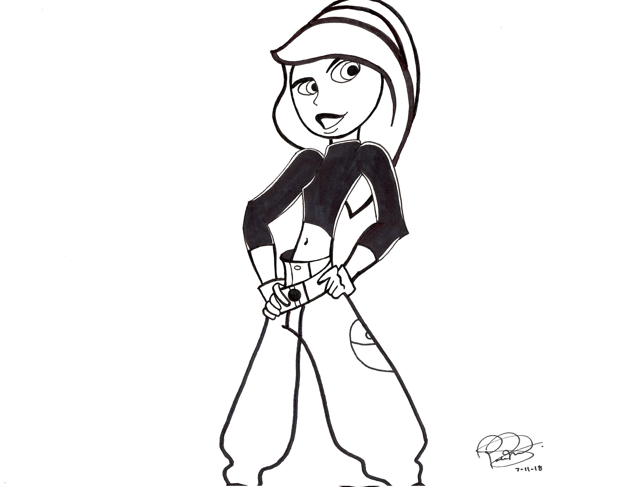 2200x1700 Kim Possible Sketch Etsy - Kim Possible Sketch