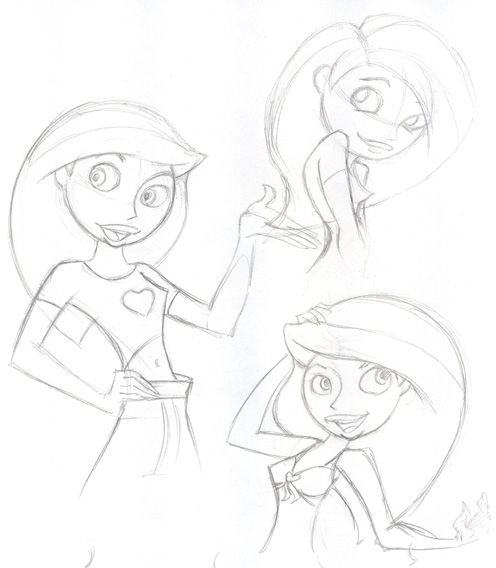 496x568 Kim Possible Sketches By Darthzemog - Kim Possible Sketch