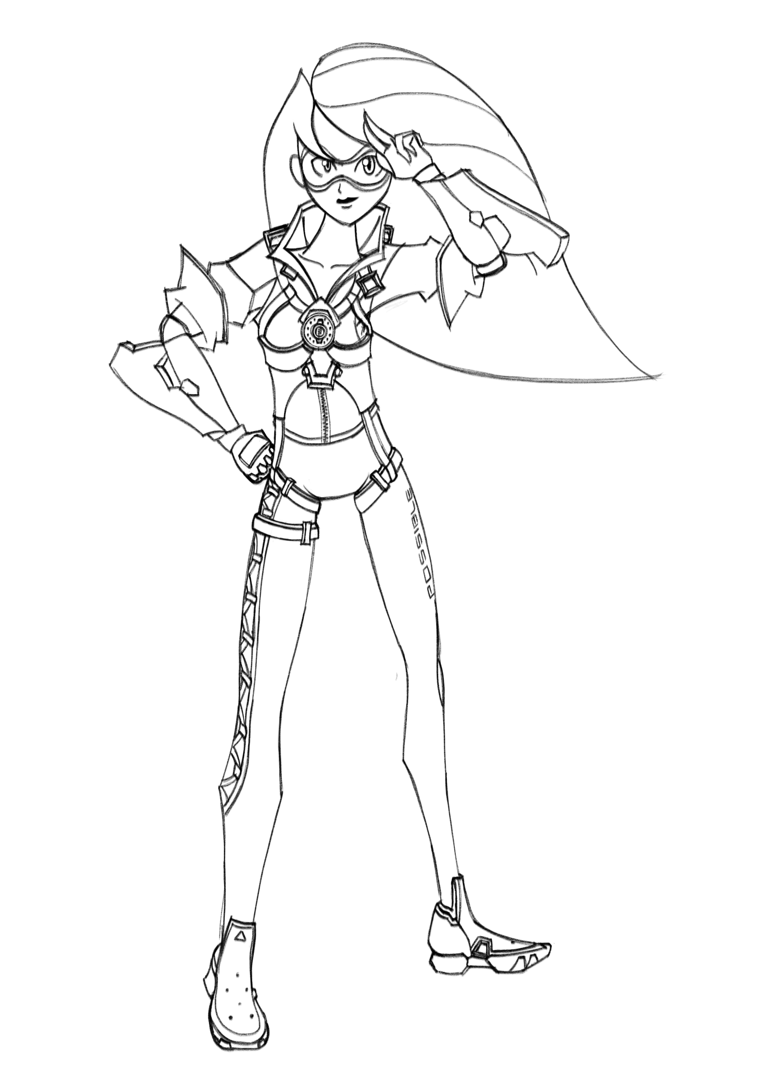 2480x3508 Kim Possible As Tracer (Sketch) By Darklordl On Newgrounds - Kim Possible Sketch