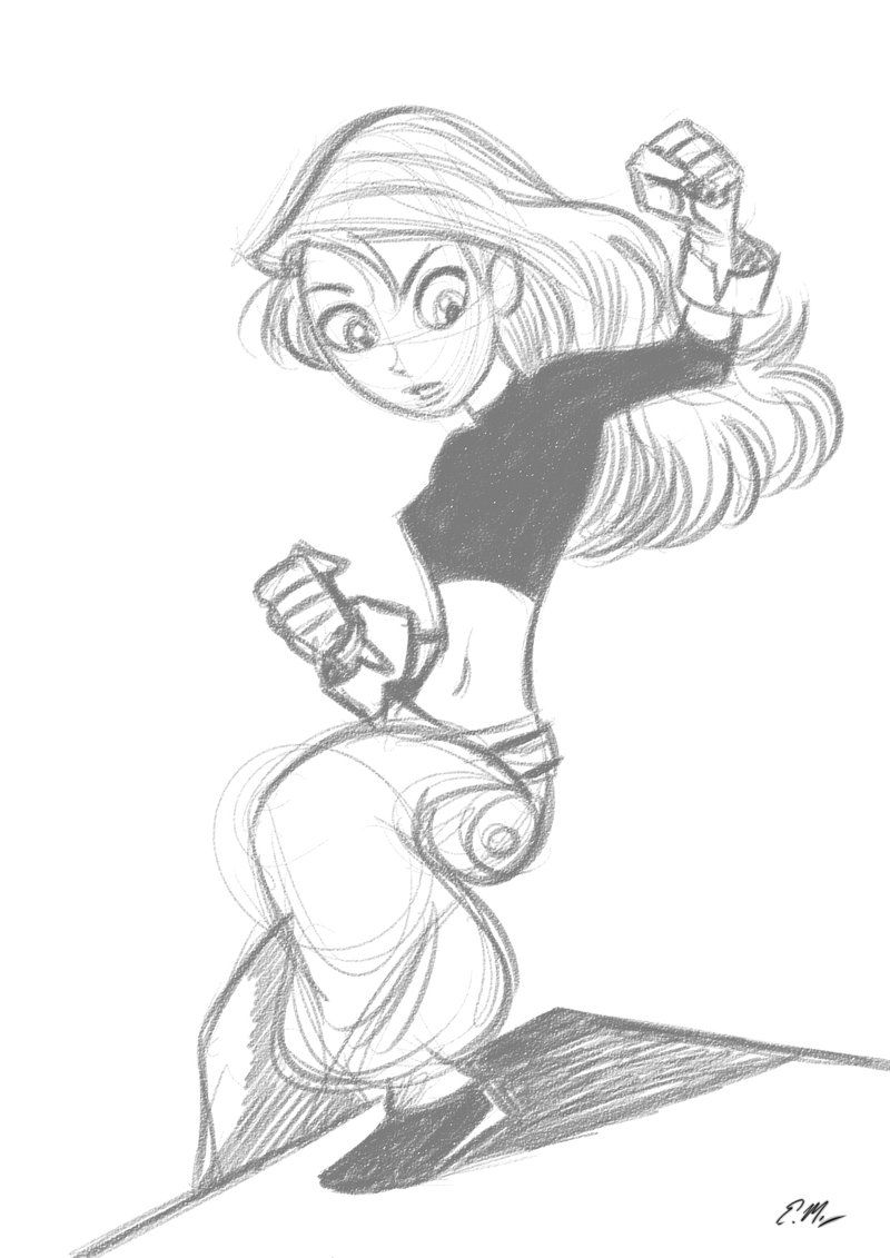 800x1131 Kim Possible Doodle By Em Scribbles. I Used To Watch This Show All - Kim Possible Sketch