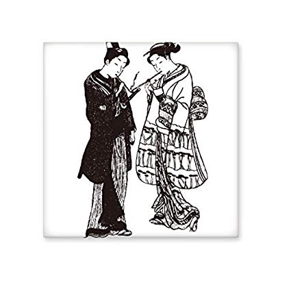 425x425 Japan Traditional Culture Black Kimono Women Samurai Sword Line - Kimono Sketch