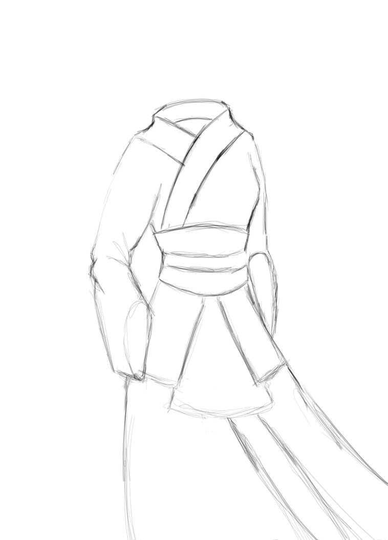 758x1053 Kimono Sketch By Kanashimi2 - Kimono Sketch