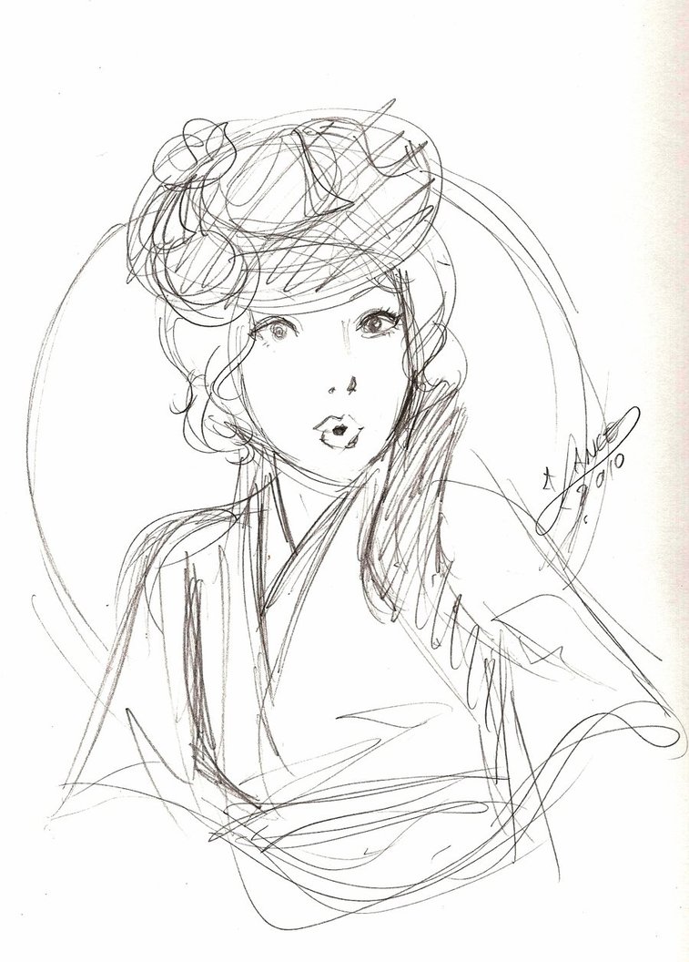 757x1056 Lyuba Kimono Sketch By Aichan25 - Kimono Sketch