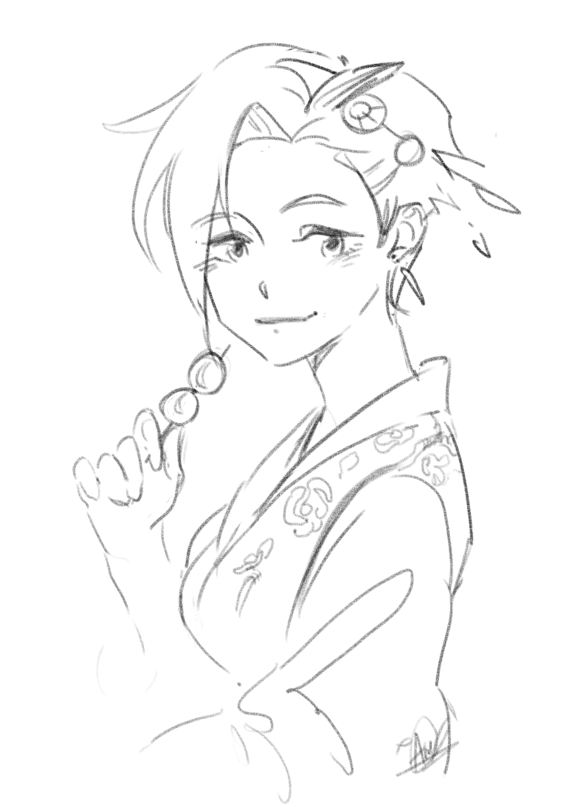 1878x2650 Morevna Traditional Kimono Sketch - Kimono Sketch