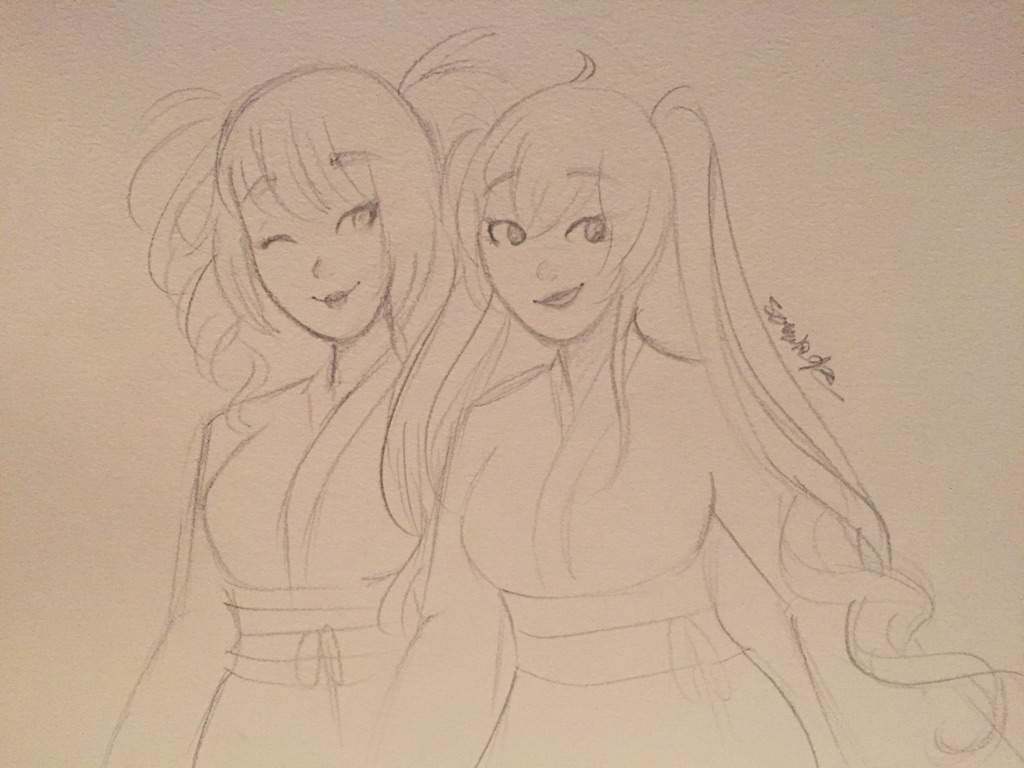 1024x768 Saki And Kokona Kimono Sketch Yandere Simulator Amino - Kimono Sketch