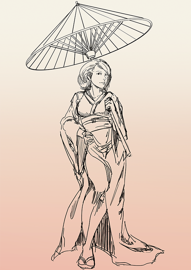 620x877 Sketch - Kimono Sketch
