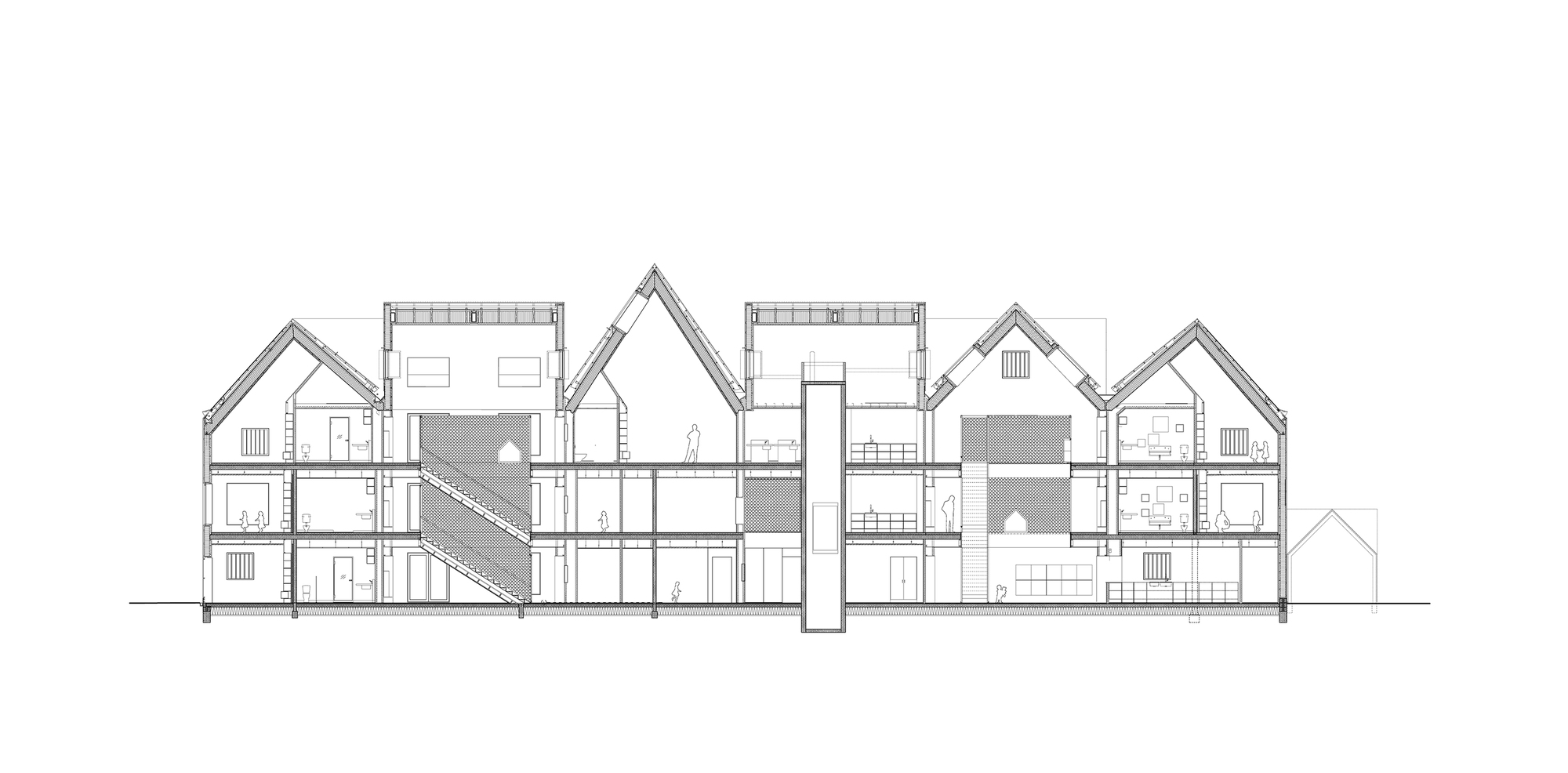 2000x986 Gallery Of Frederiksvej Kindergarten Cobe - Kindergarten Sketch