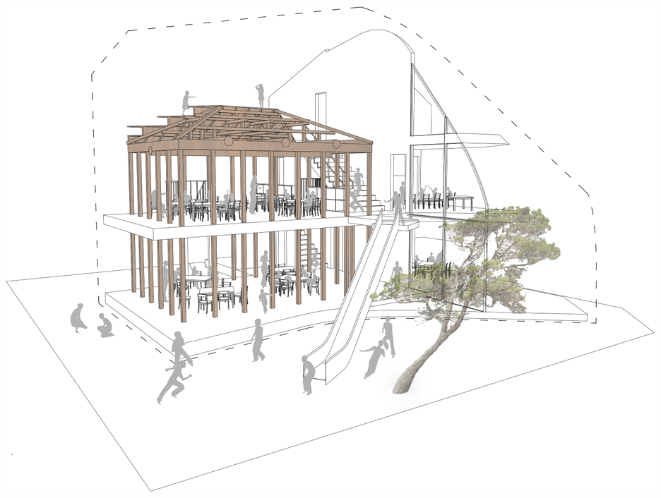 936x706 Mad Transforms Japanese House Into Kindergarten With A Two Storey - Kindergarten Sketch