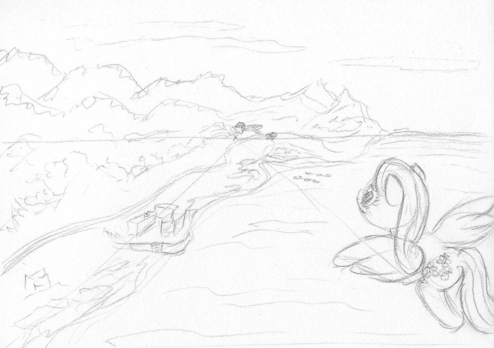 1616x1138 Sketch A Little Kindness Unicorn In The Breeze - Kindness Sketch