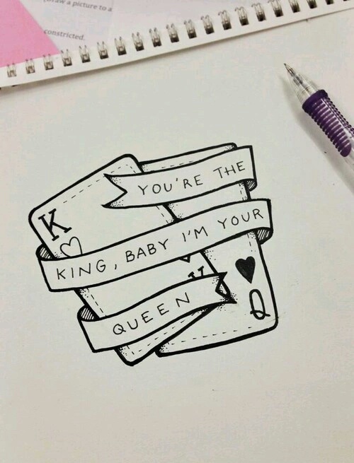 500x655 Queen Love King Game Drawing Discovered By Luz Miranda - King And Queen Sketch