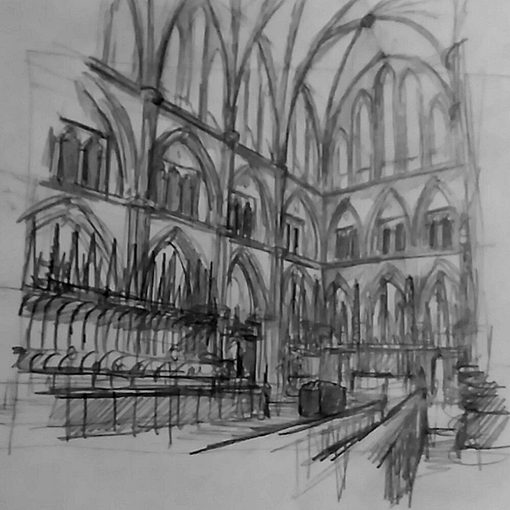 731x731 Glastonbury Abbey Archaeology - King Arthur Sketch