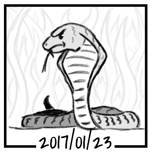 500x500 Sketch Daily 2017 023 - King Cobra Sketch