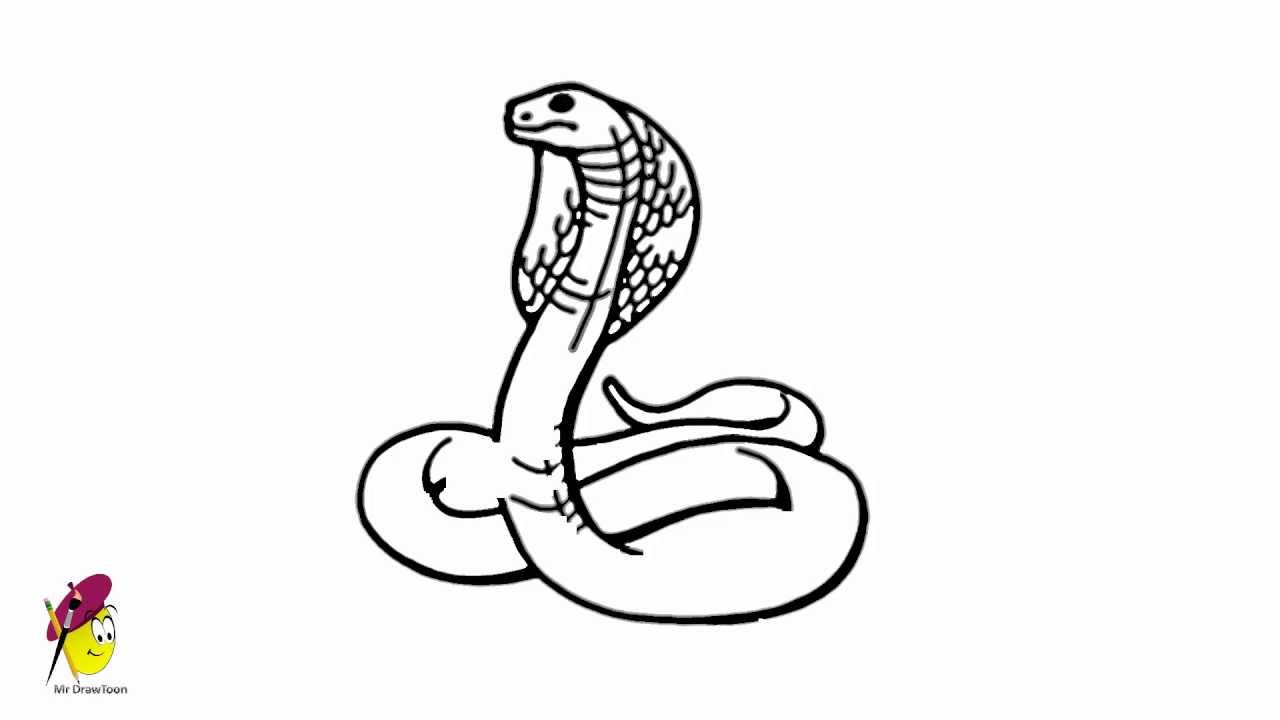 1280x720 Drawn Snake Cobra Snake - King Cobra Snake Sketch